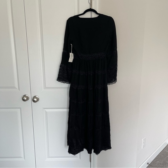 NWT Tuckernuck Hyacinth House Dress Lace Black Lydia Boho Maxi Dress - Picture 4 of 12